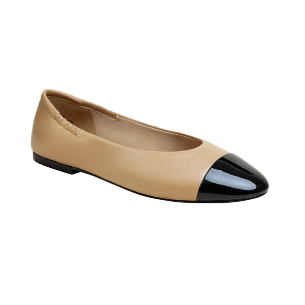 linea paolo NOLAN | Cap Toe Ballet Flats Black Nappa/Patent