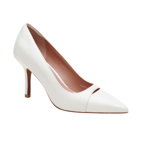 linea paolo PRUE | Key Hole Stiletto Pumps Ivory Nappa/Leather