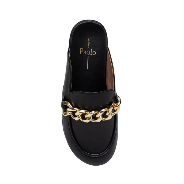 Linea Paolo ROANN | Platform Metal Chain Mules Black Matte Goat