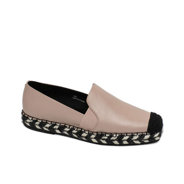 linea paolo SALLY | Espadrille Skimmer Flats Nude Tumbled Nappa Goat