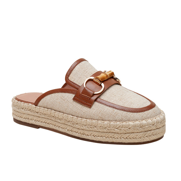 linea paolo SHILOH | Bamboo Keeper Espadrille Mules Black Fabric/Nappa