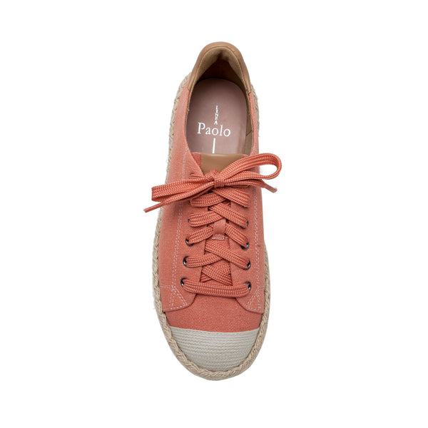 Linea Paolo SILVA | Lace-Up Platform Espadrille Sneakers Dark Tan/Cognac Canvas/Leather