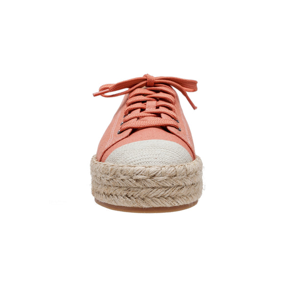 Linea Paolo SILVA | Lace-Up Platform Espadrille Sneakers Dark Tan/Cognac Canvas/Leather