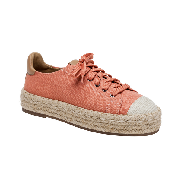 linea paolo SILVA | Lace-Up Platform Espadrille Sneakers Dark Tan/Cognac Canvas/Leather