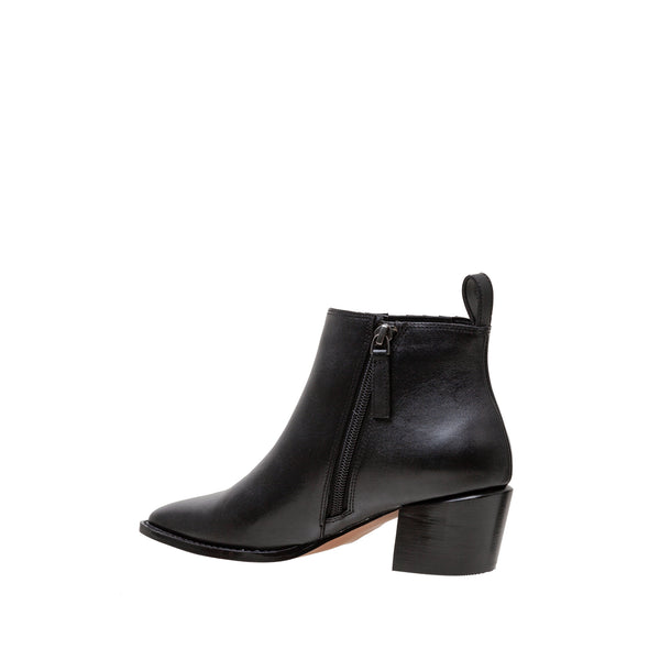 Linea Paolo SLOANE | Western Ankle Booties Black Burnished Leather