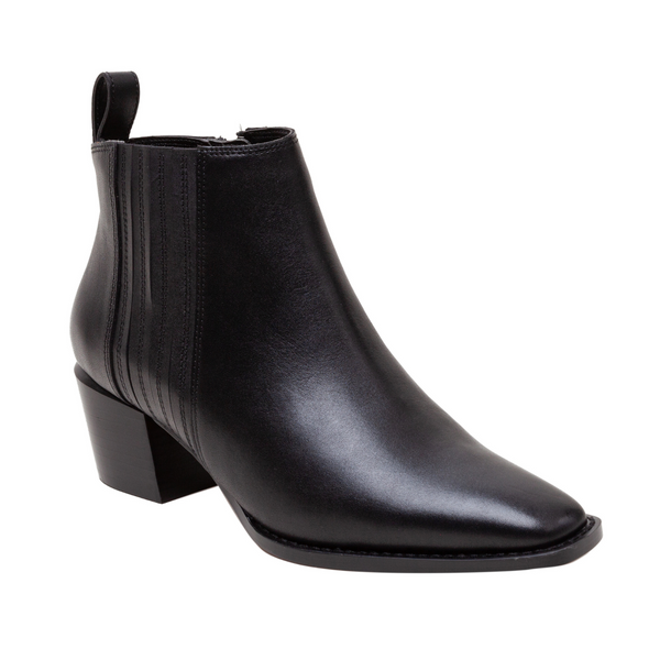linea paolo SLOANE | Western Ankle Booties Black Burnished Leather
