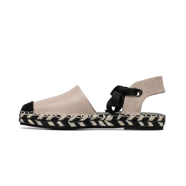 Linea Paolo SOL | Braided Espadrille Flats Blush Pink/Beige Nappa/Fabric