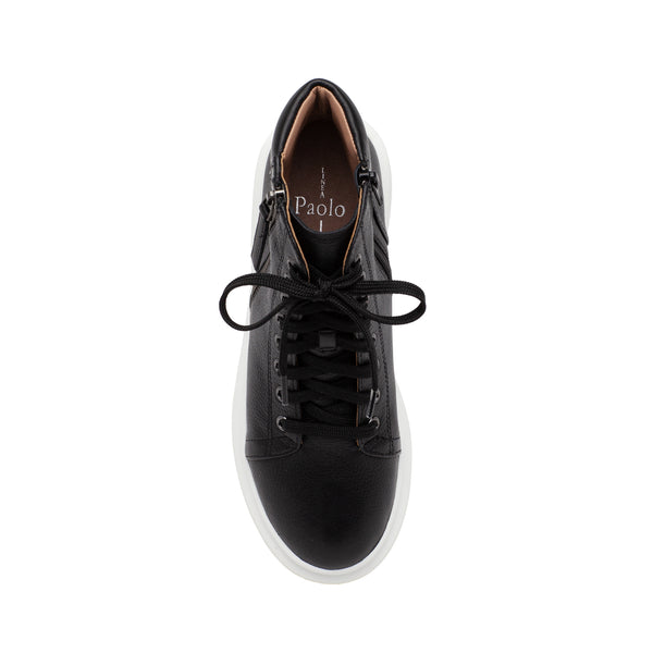 Linea Paolo TANYA | Marshmallow Bottom High-top Sneakers Black Pebbled Leather