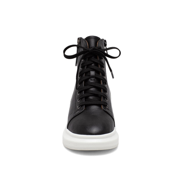 Linea Paolo TANYA | Marshmallow Bottom High-top Sneakers Black Pebbled Leather