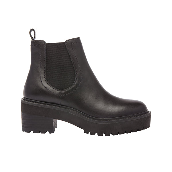 Linea Paolo TATE | Lug Sole Chelsea Booties Black Matte Leather
