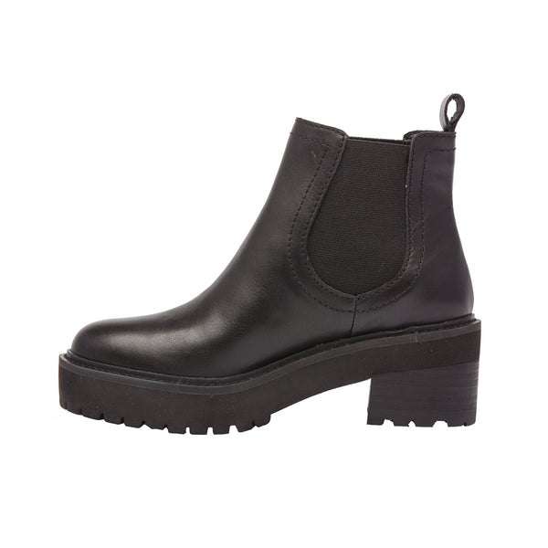 Linea Paolo TATE | Lug Sole Chelsea Booties Black Matte Leather