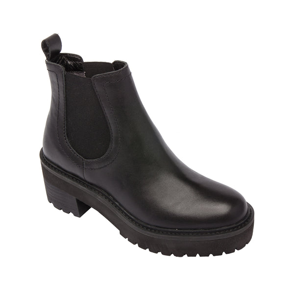 linea paolo TATE | Lug Sole Chelsea Booties Black Matte Leather