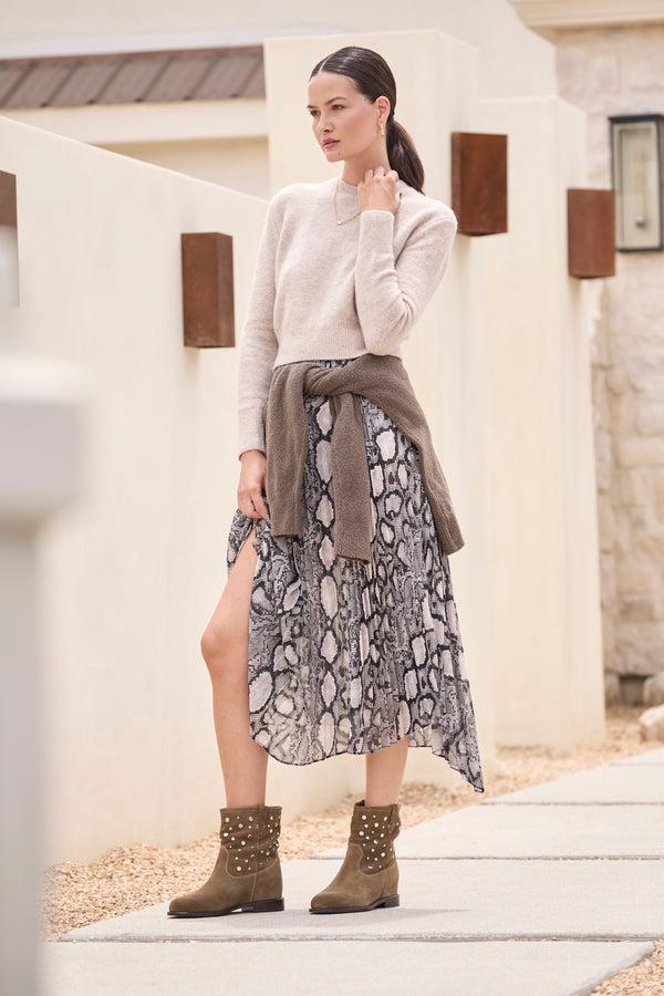 Linea Paolo TERRY | Hidden Wedge Heel Casual Bootie Olive Suede