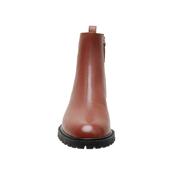 Linea Paolo TESSA | Low Stack Ankle Boots Cognac Tumbled Leather