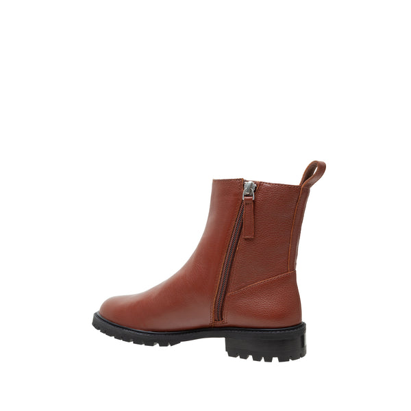 Linea Paolo TESSA | Low Stack Ankle Boots Cognac Tumbled Leather