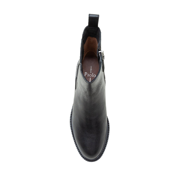 Linea Paolo TESSA STYLE STEALS | Low Stack Ankle Boots Black Tumbled Leather