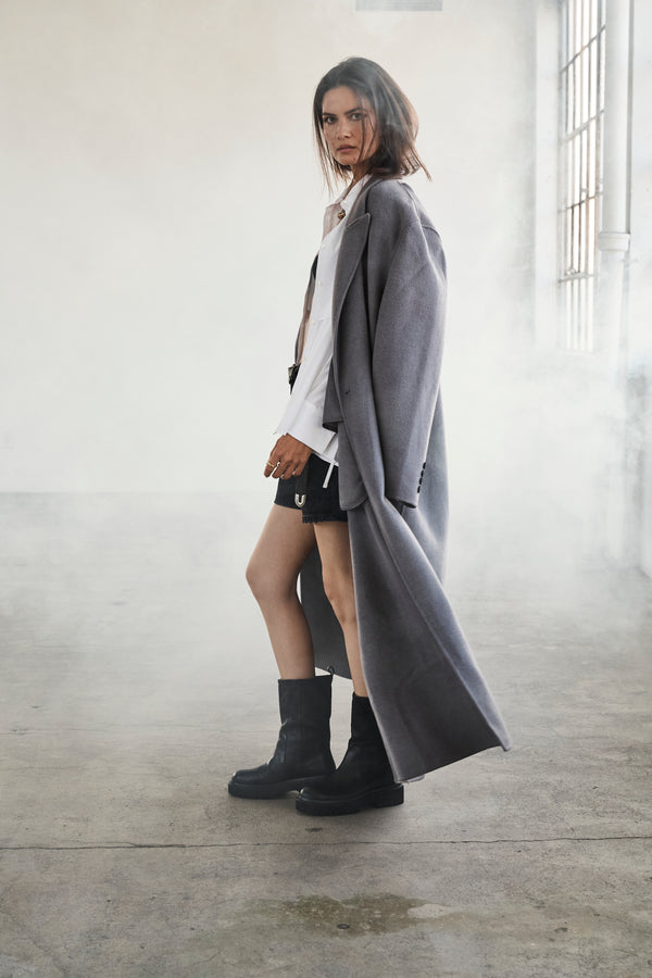 Linea Paolo THATCHER | Lug Sole Moto Boots Black Oiled Leather