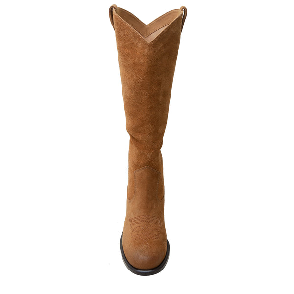 Linea Paolo TRACY | Knee High Casual Hidden Wedge Boot Nutmeg Suede