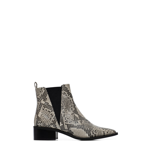 Linea Paolo VERA | Chelsea Booties Natural/Black Snake Print Pu