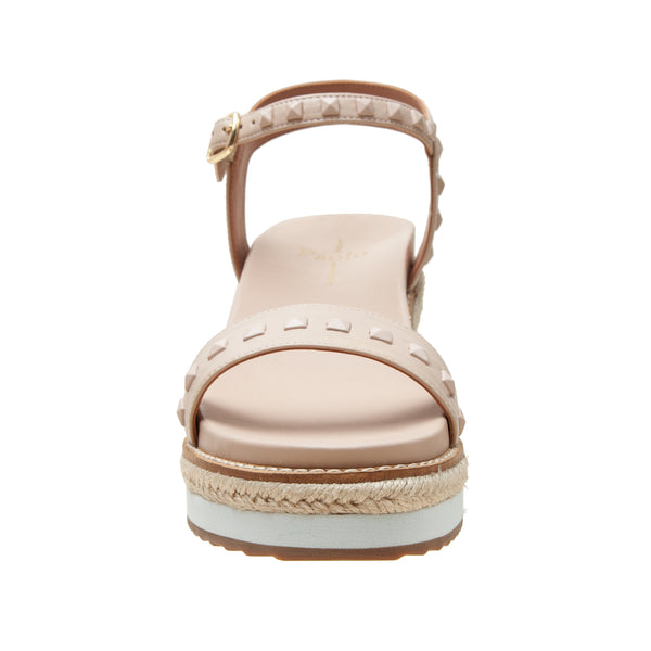 Linea Paolo VICHI | Studded Leather Espadrille Wedges Blush Pink Nappa