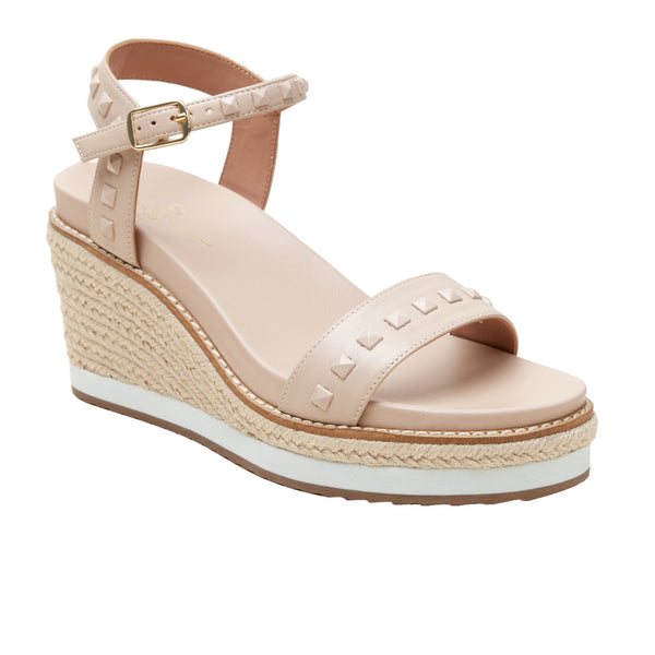 linea paolo VICHI | Studded Leather Espadrille Wedges Blush Pink Nappa linea paolo VICHI | Studded Leather Espadrille Wedges Blush Pink Nappa