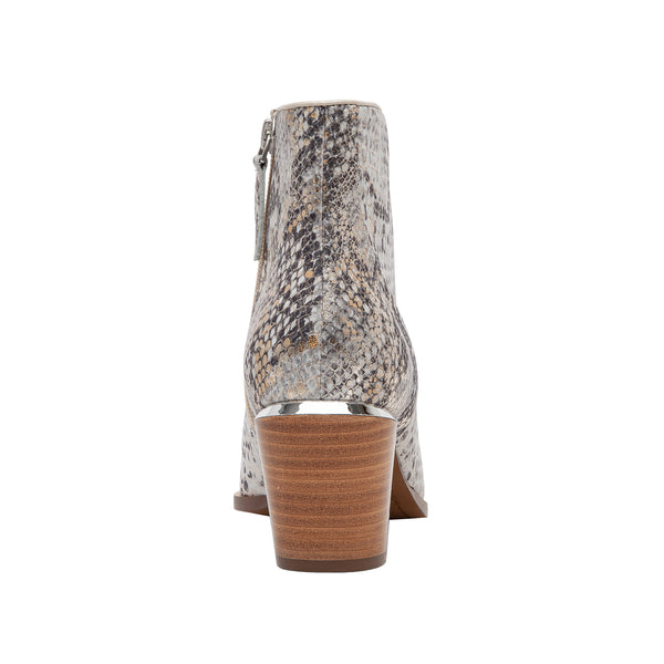 Linea Paolo WESTLY | Stack Cone Heel Pixie Bootie Black/Platino Snake Print Leather