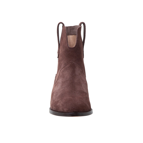 Linea Paolo WITT | Low Heel Pull On Western Boot Chocolate Suede