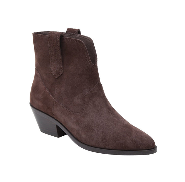linea paolo WITT | Low Heel Pull On Western Boot Chocolate Suede linea paolo WITT | Low Heel Pull On Western Boot Chocolate Suede