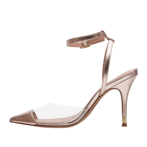 Linea Paolo YUKI | Vinyl Illusion Stiletto Pumps Clear/Black TPU/Patent