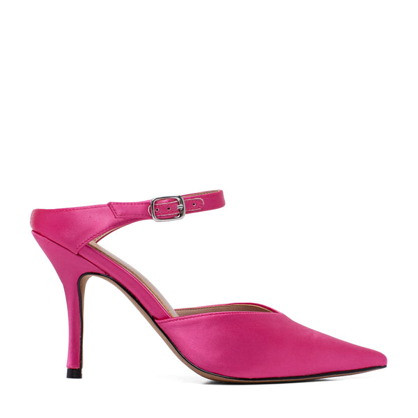 Linea Paolo YVONNE | Slip-On Dressy Stiletto Mules Hot Pink Satin