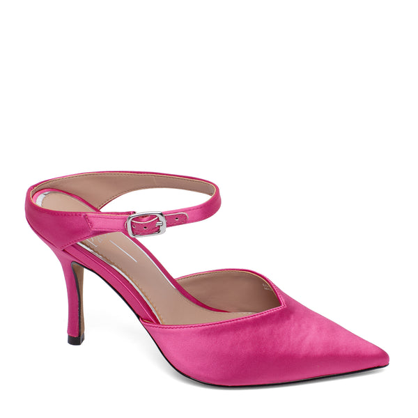 linea paolo YVONNE | Slip-On Dressy Stiletto Mules Hot Pink Satin