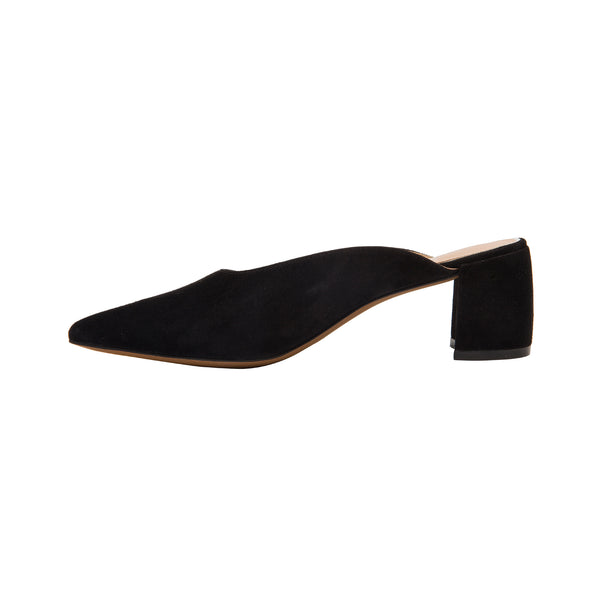 Linea Paolo ZADIE | Mid-Height Block Heel Mules Black Suede