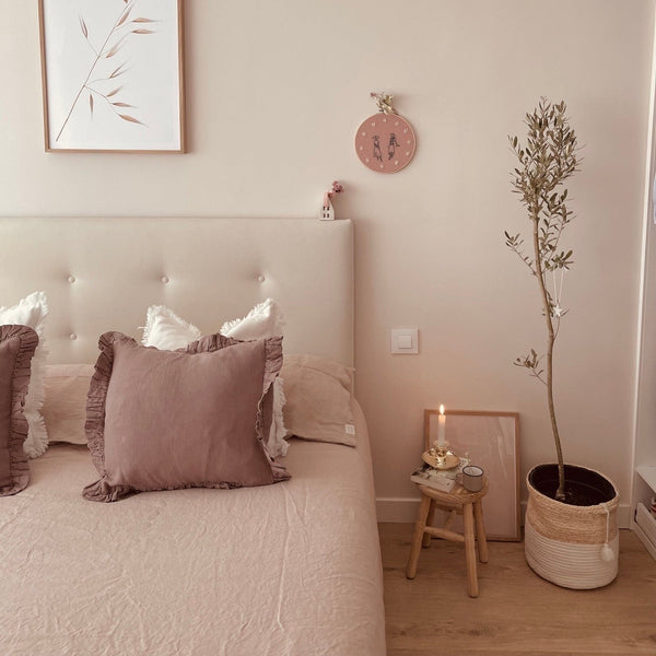 Linen Tales Ashes Of Roses Linen Pillowcase With Frills