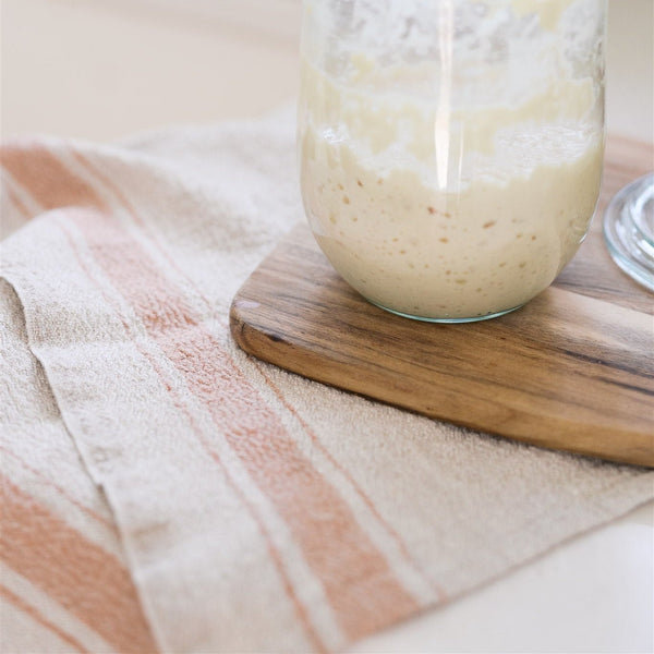 Linen Tales Beige Stripe Vintage Linen Kitchen Towel