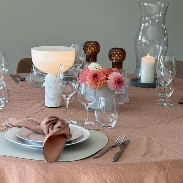 Linen Tales Cafe Creme Lightweight Linen Round Tablecloth