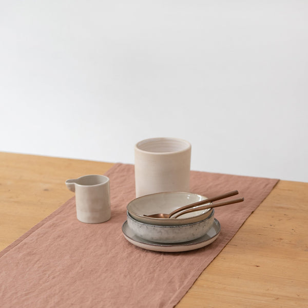 Linen Tales Cafe Creme Lightweight Linen Table Runner