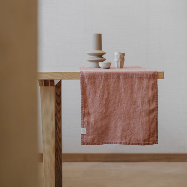 Linen Tales Cafe Creme Lightweight Linen Table Runner