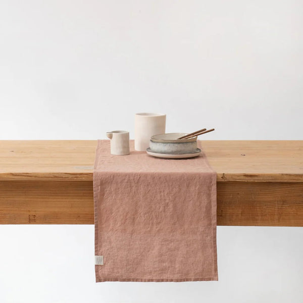Linen Tales Cafe Creme Lightweight Linen Table Runner