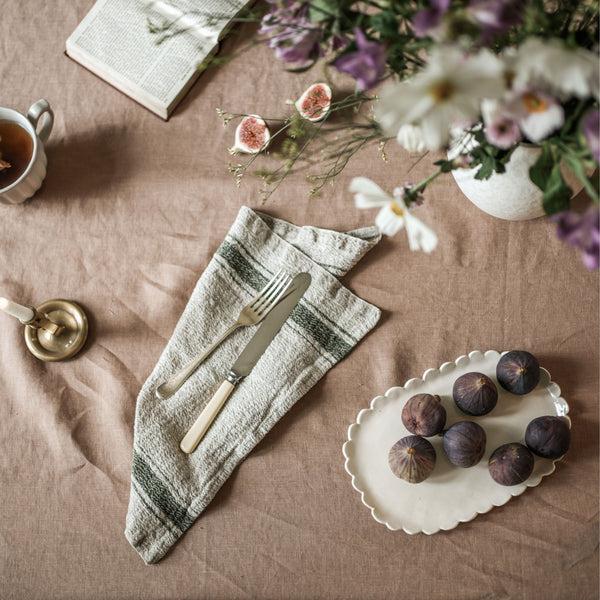 Linen Tales Cafe Creme Lightweight Linen Tablecloth