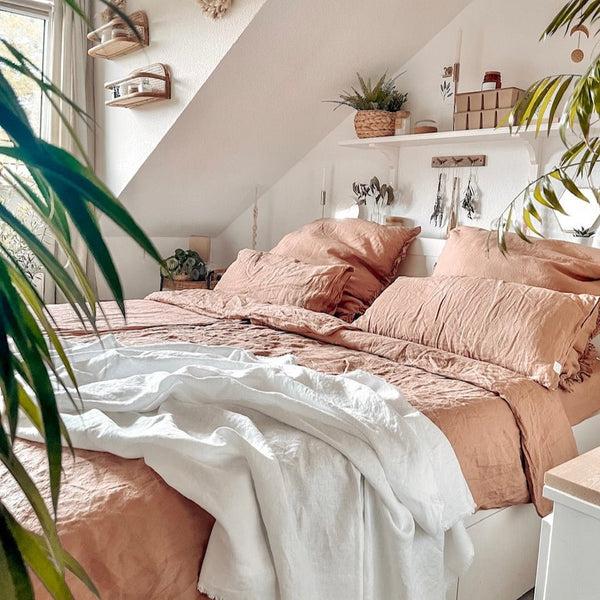 Linen Tales Cafe Creme Linen Pillowcase With Frills