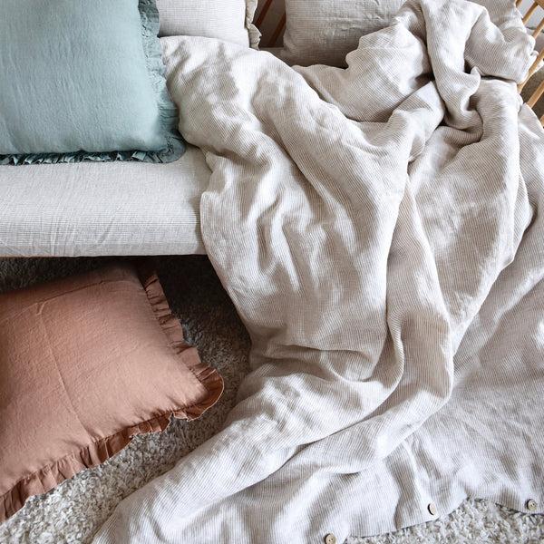 Linen Tales Cafe Creme Linen Pillowcase With Frills