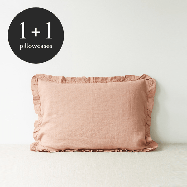 linen tales Cafe Creme Linen Pillowcase with Frills