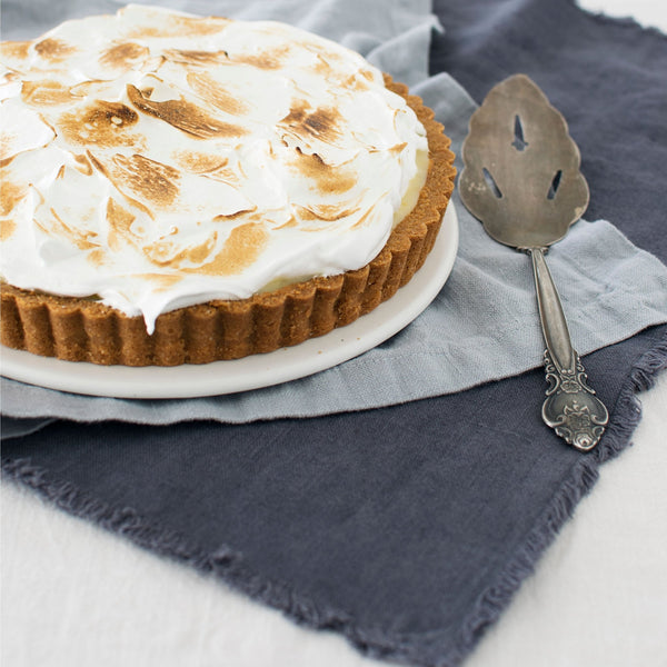 Linen Tales Dark Grey Linen Napkins With Fringes Set Of 2