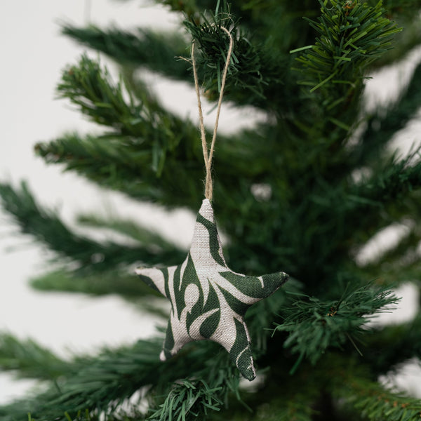 Linen Tales Evergreen Damask Christmas Tree Decorations Set Of 4