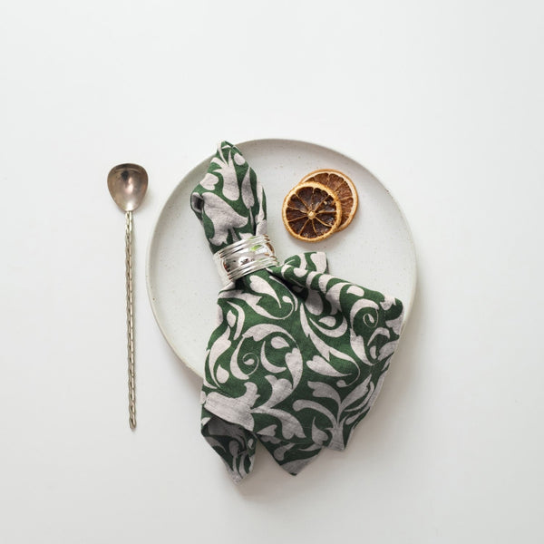 Linen Tales Evergreen Damask Linen Napkins Set Of 2