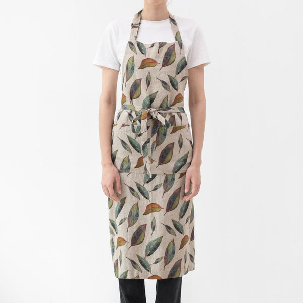 linen tales Golden Fall on Natural Linen Chef Apron