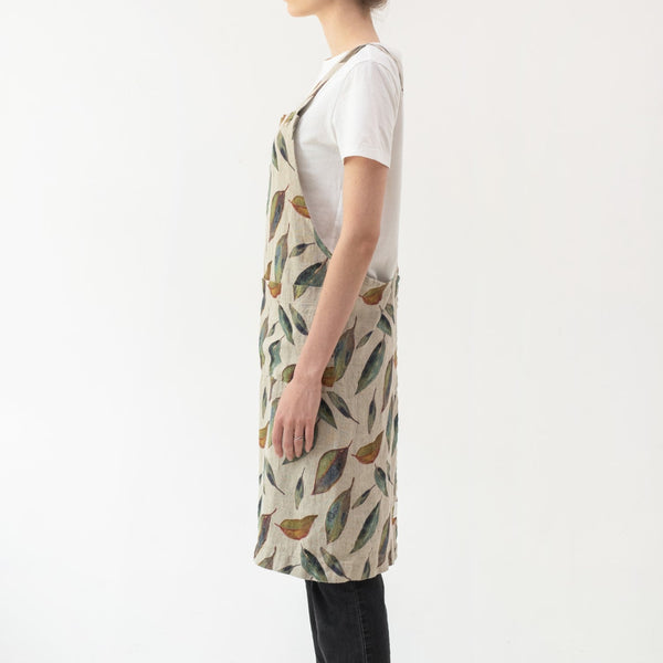 Linen Tales Golden Fall On Natural Linen Crossback Apron