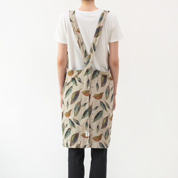 Linen Tales Golden Fall On Natural Linen Crossback Apron