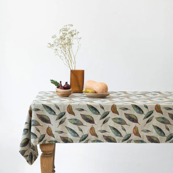 linen tales Golden Fall on Natural Linen Tablecloth