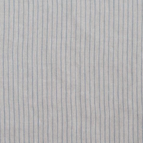 linen tales Grey Blue Wide Pinstripe Rustic Fabric 280g/sq.m